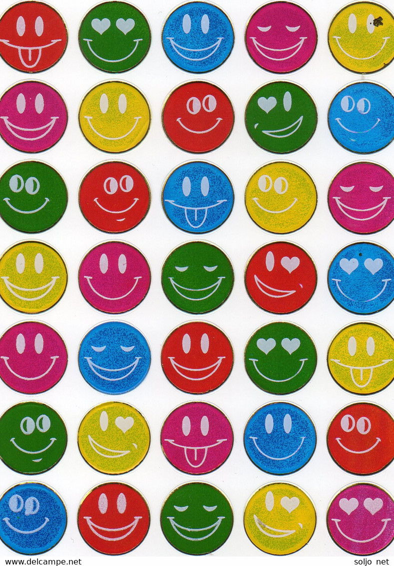 Smilies Smiley Smile Bunt Aufkleber Metallic Look /  Sticker 13x10 Cm ST035 - Scrapbooking
