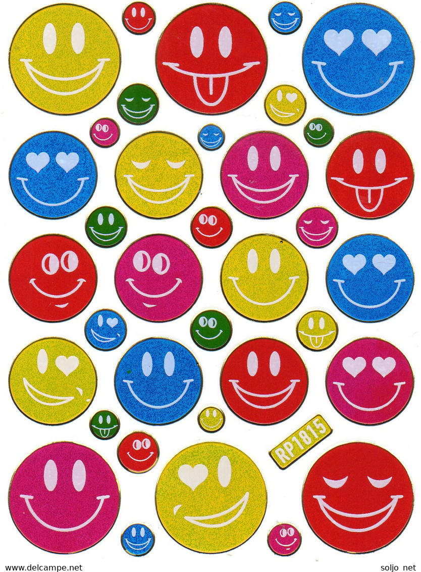 Smilies Smiley Smile Bunt Aufkleber Metallic Look /  Sticker 13x10 Cm ST057 - Scrapbooking