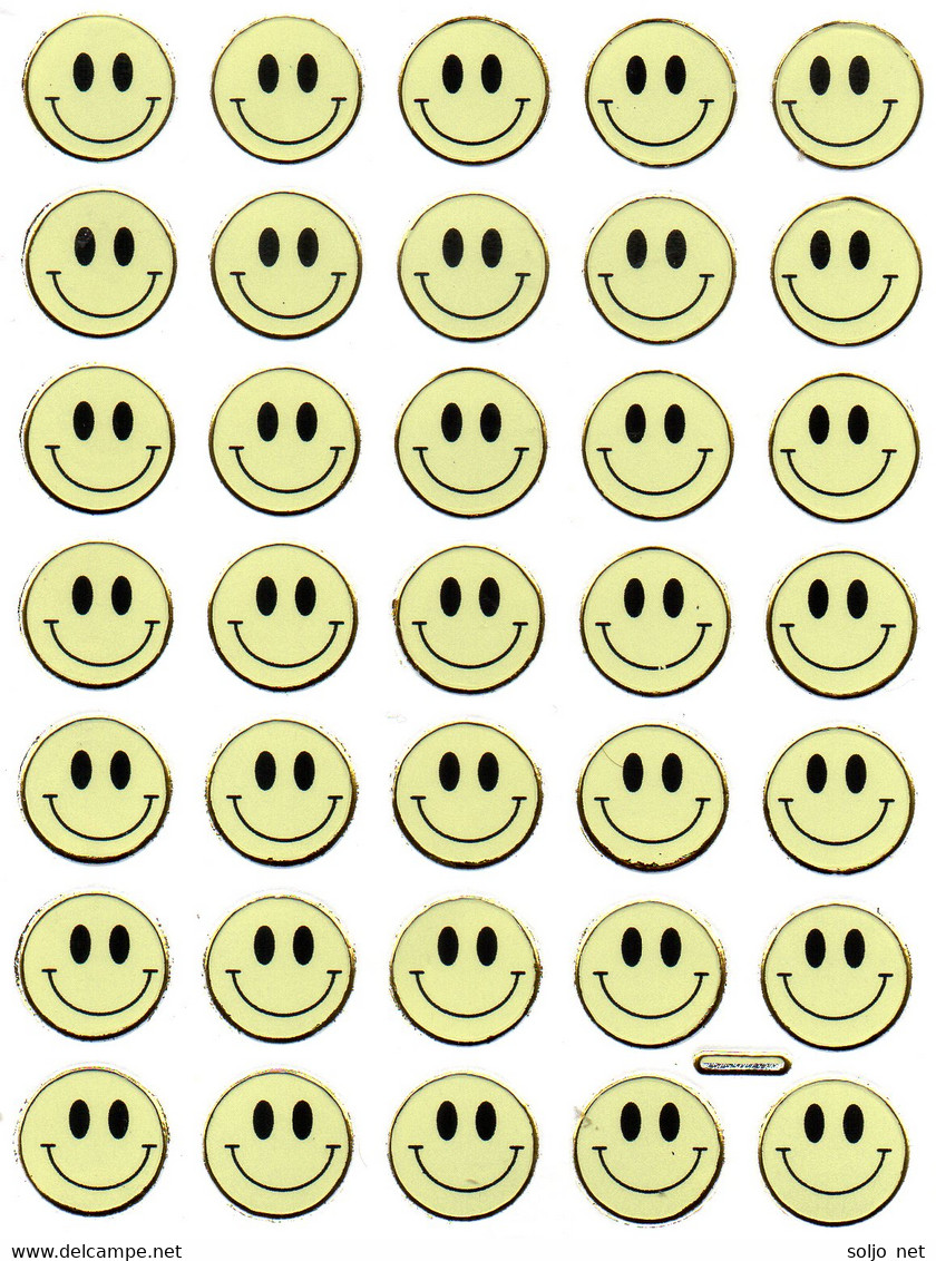 Smilies Smiley Smile  Gelb Aufkleber Metallic Look /  Sticker 13x10 Cm ST001 - Scrapbooking