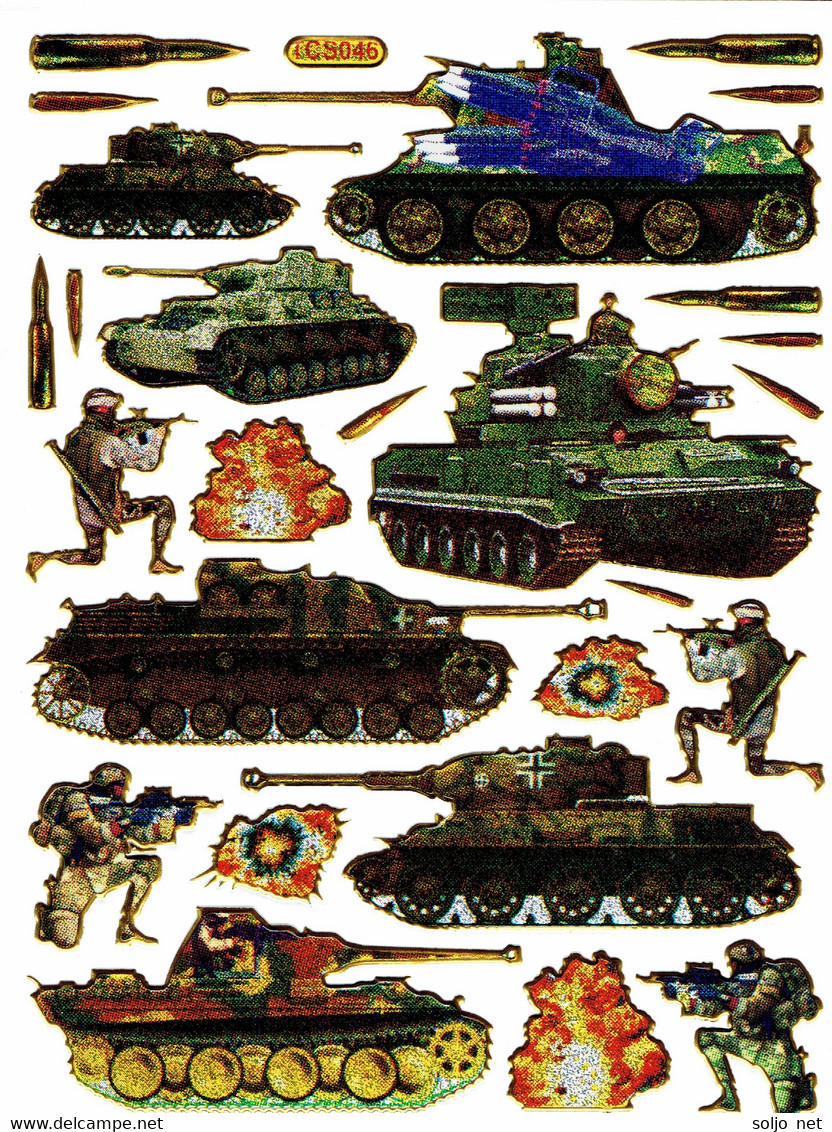 Panzer Krieg Aufkleber Metallic Look / War Tank Sticker 13x10 Cm ST555 - Scrapbooking