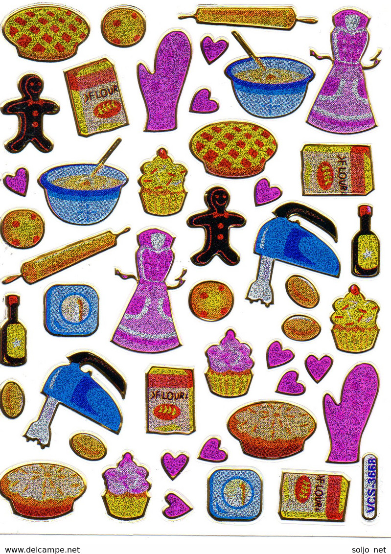 Backen Küche Aufkleber Metallic Look / Cook Bake Sticker 13x10 Cm ST545 - Scrapbooking