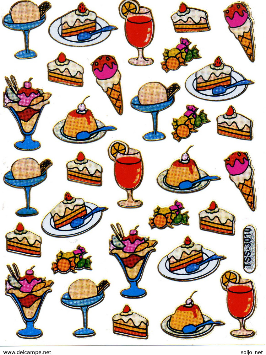 Eiscreme Aufkleber Metallic Look / Sundae Ice Sticker 13x10 Cm ST537 - Scrapbooking