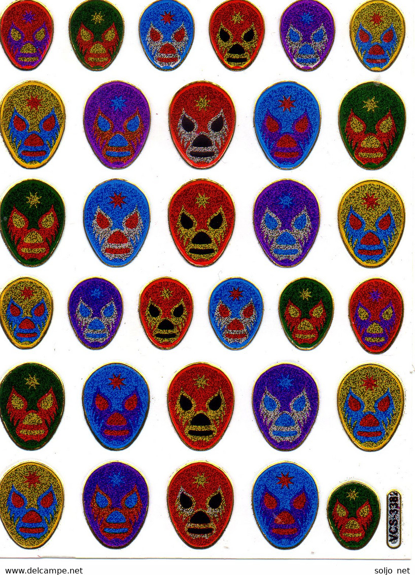 Voodoo Maske Aufkleber Metallic Look / Mask Sticker 13x10 Cm ST403 - Scrapbooking