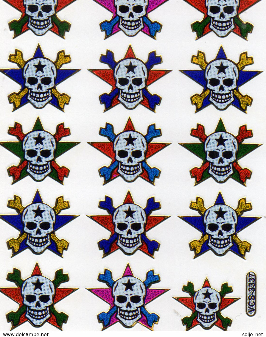 Piraten Totenkopf Aufkleber Metallic Look / Skull Pirate Sticker 13x10 Cm ST386 - Scrapbooking