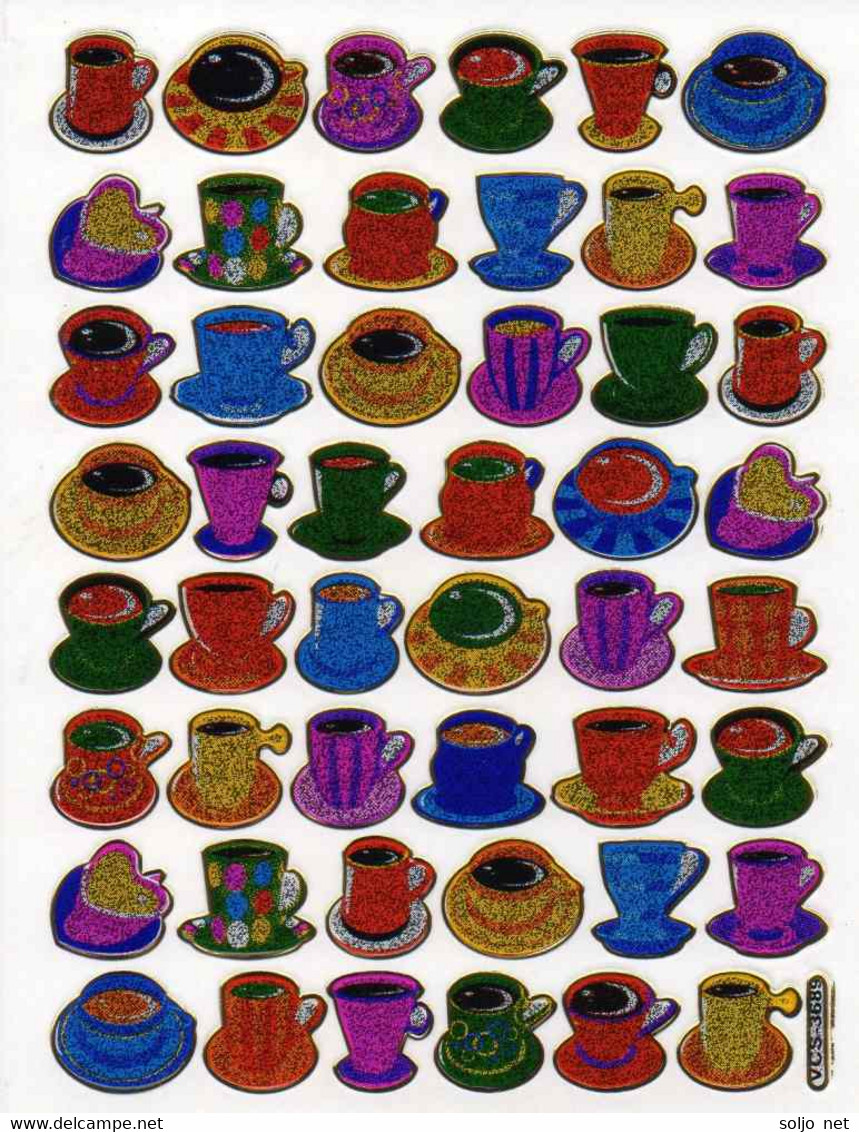 Kaffee Tee Tasse Aufkleber Metallic Look / Coffee Tea Cup Sticker 13x10 Cm ST123 - Scrapbooking