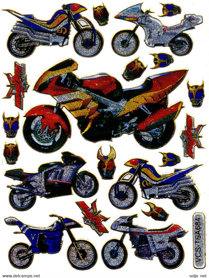 Motorrad Aufkleber Metallic Look / Motorbike Sticker 13x10 Cm ST184 - Scrapbooking