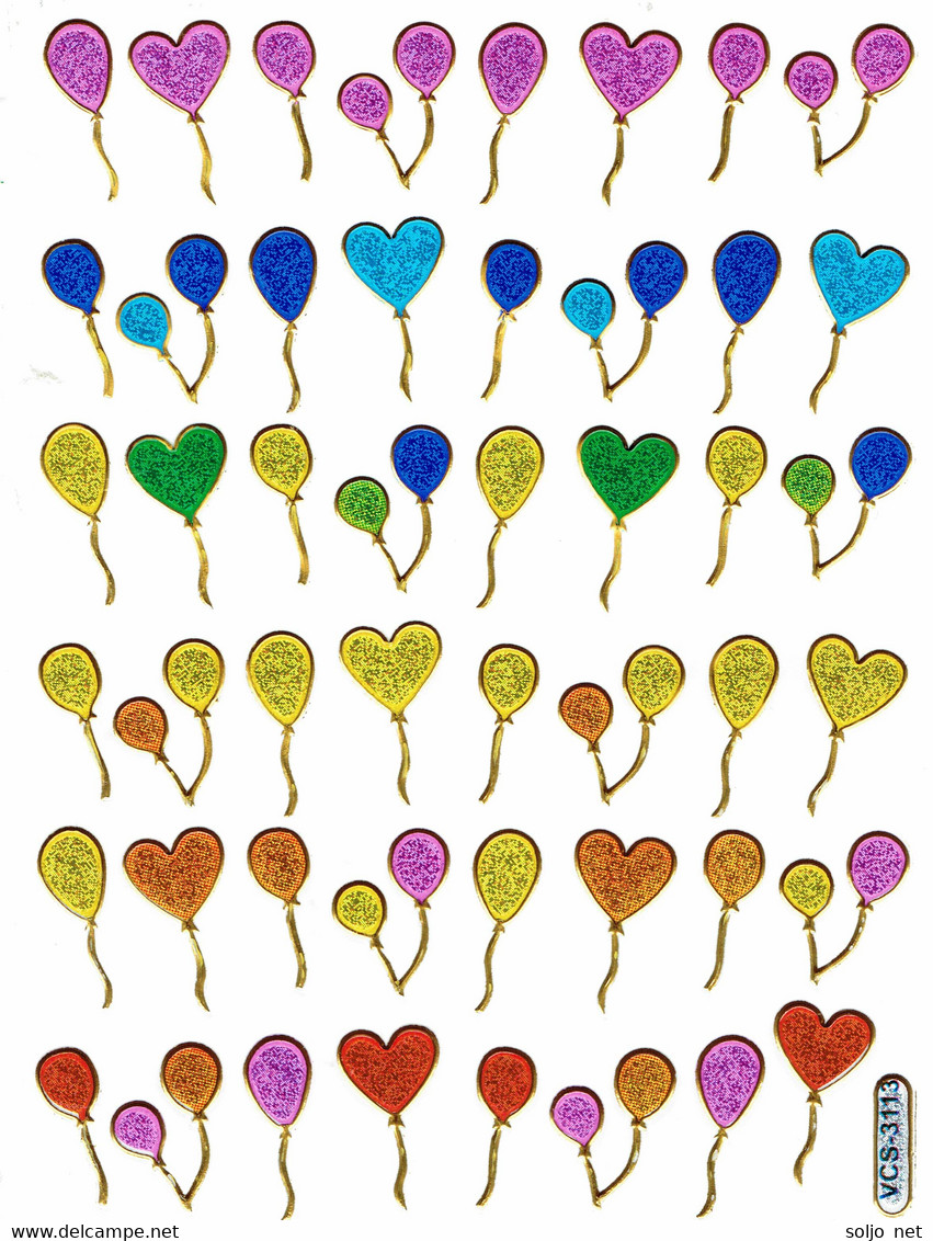 Luftballon Aufkleber Metallic Look / Balloon Sticker 13x10 Cm ST024 - Scrapbooking