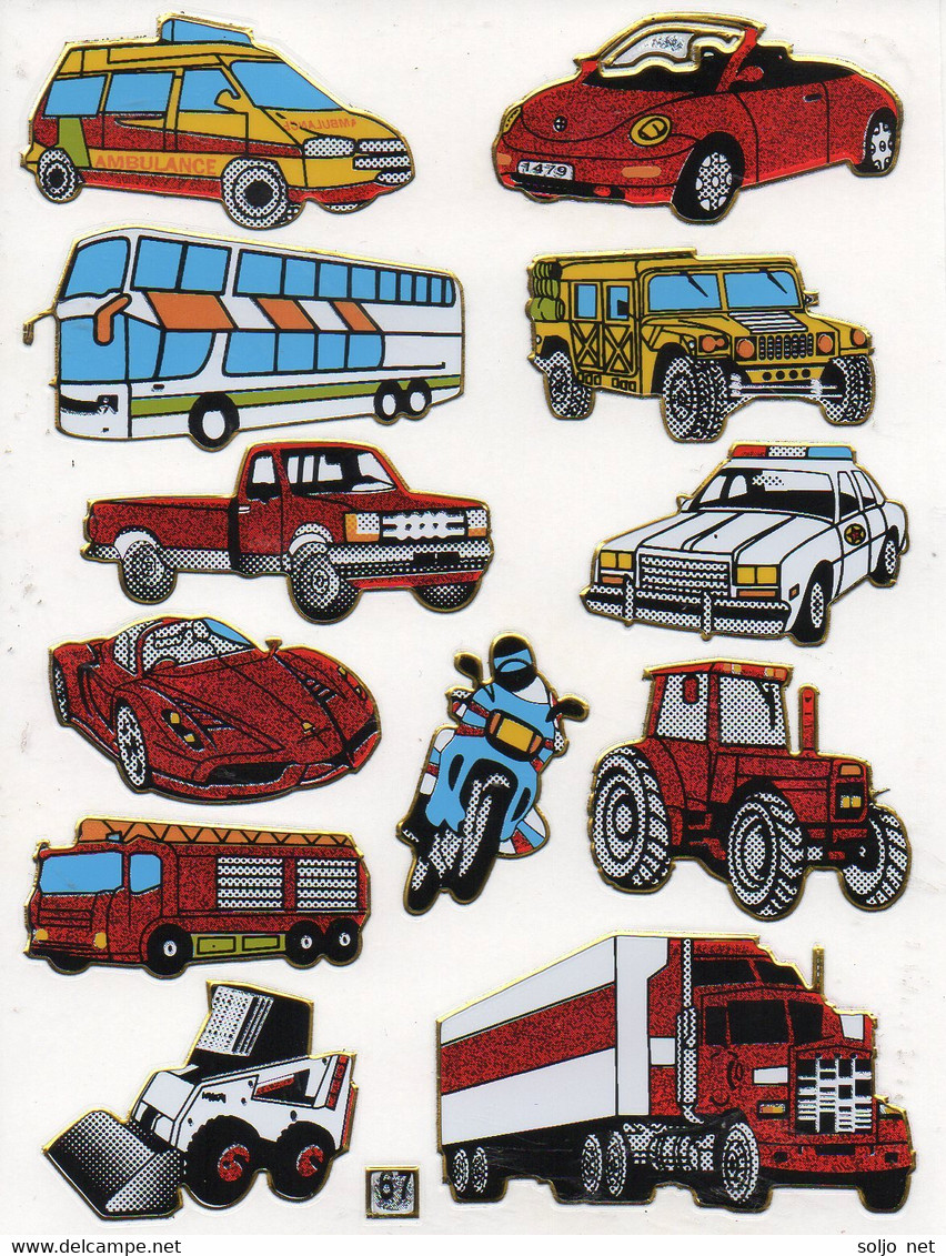 Feuerwehr Auto Bus Aufkleber Metallic Look / Truck Sticker 13x10 Cm ST563 - Scrapbooking