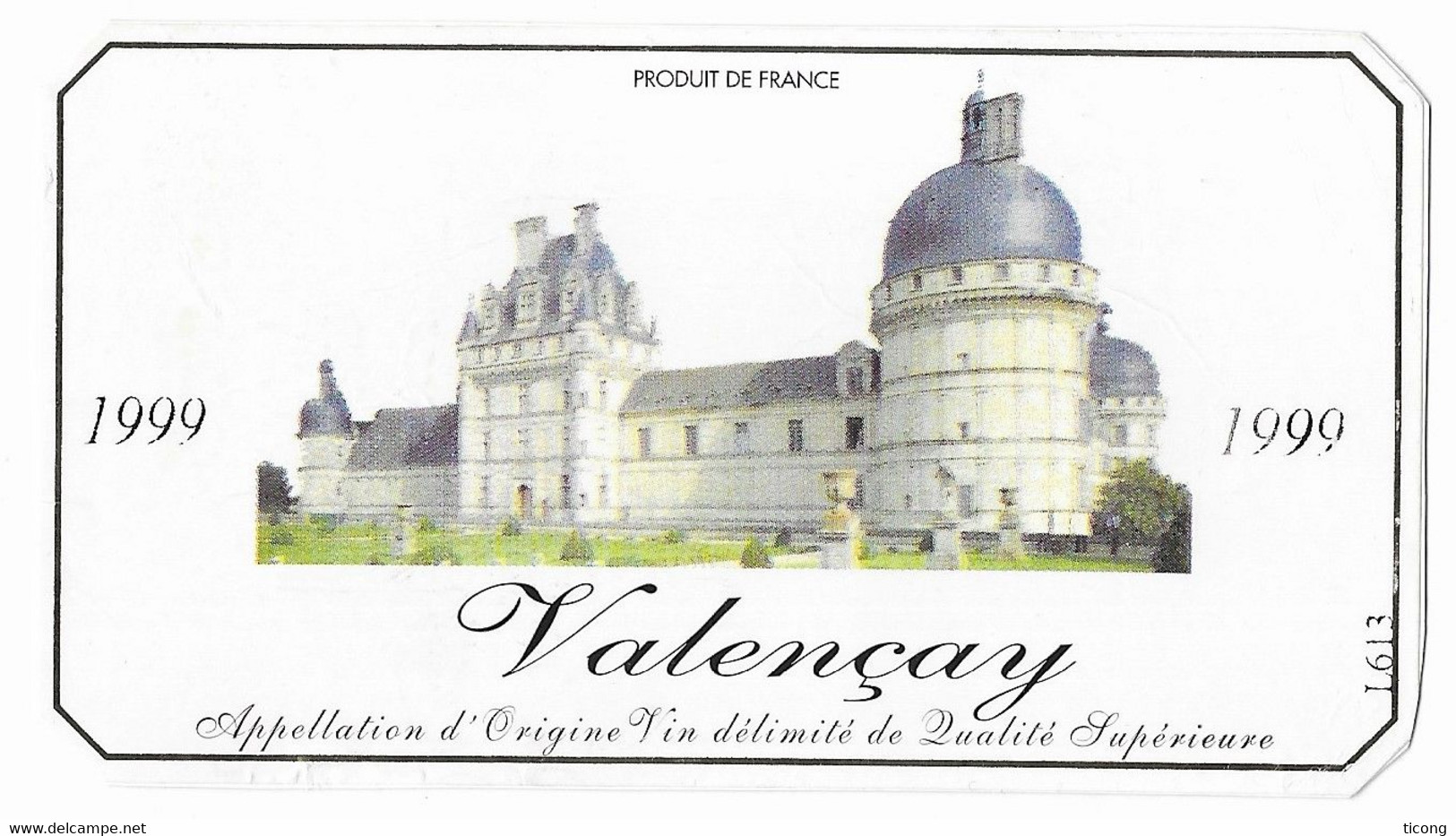 VALENCAY INDRE, LE CHATEAU 1999  - ETIQUETTE RARE A SAISIR, VOIR LE SCANNER - Schlösser