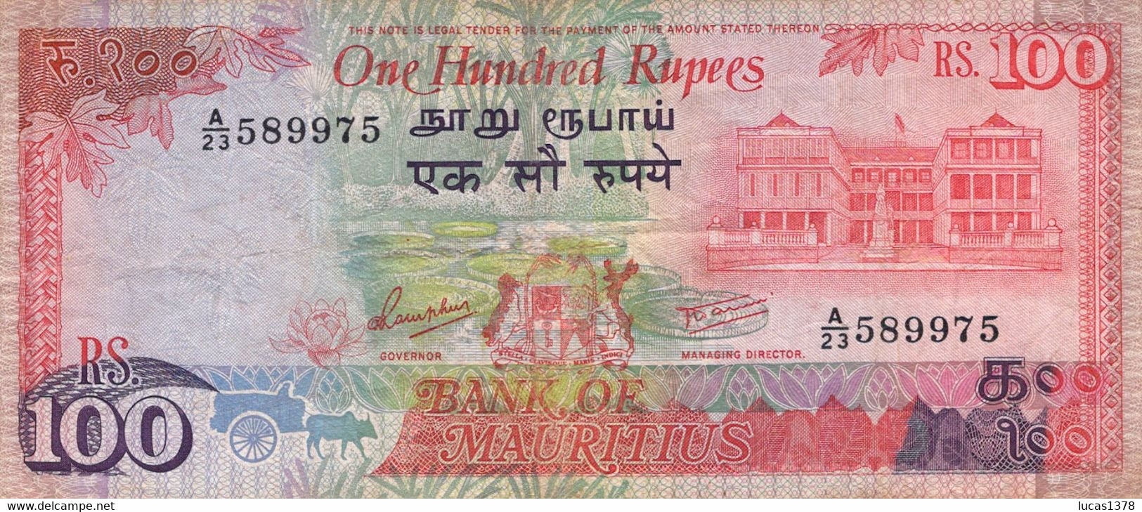 MAURICE 100 RUPEES 1986 / TBE - Maurice