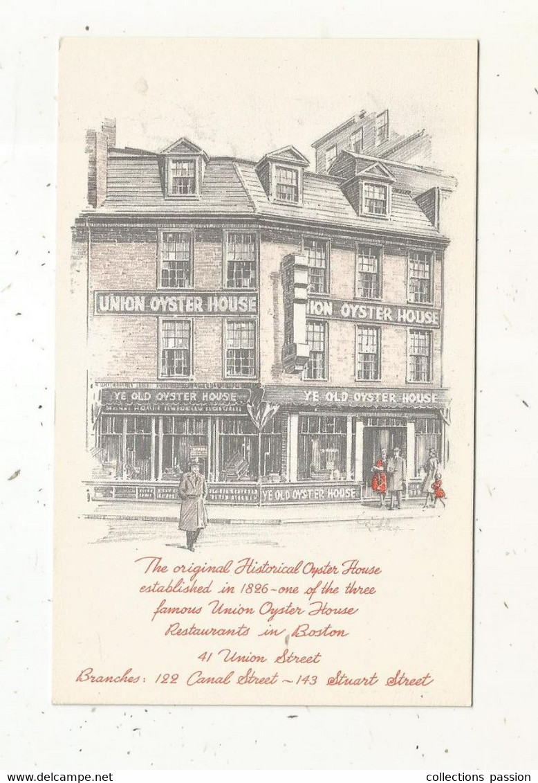 Cp , ETATS UNIS, BOSTON, MASSACHUSETTS,  The Original Historical Oyster House,restaurant,  écrite - Boston