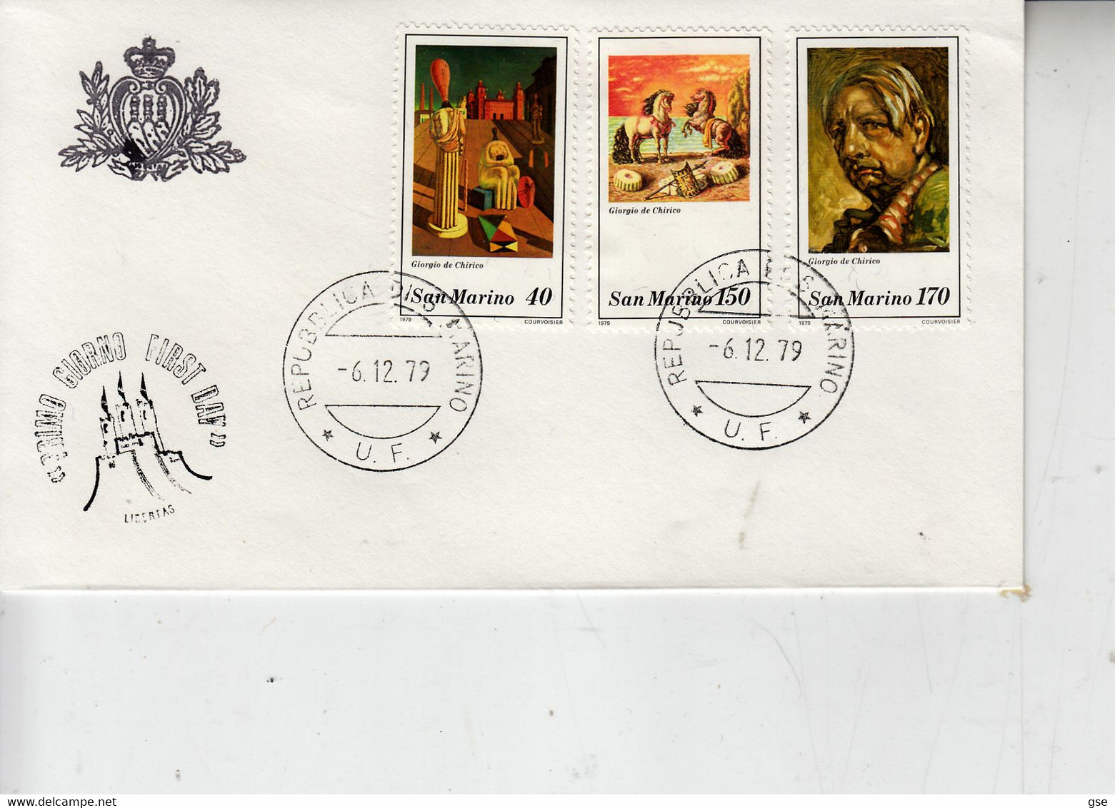 SAN MARINO 1979 -  Sassone  1042/4  - Arte - De Chirico - Briefe U. Dokumente