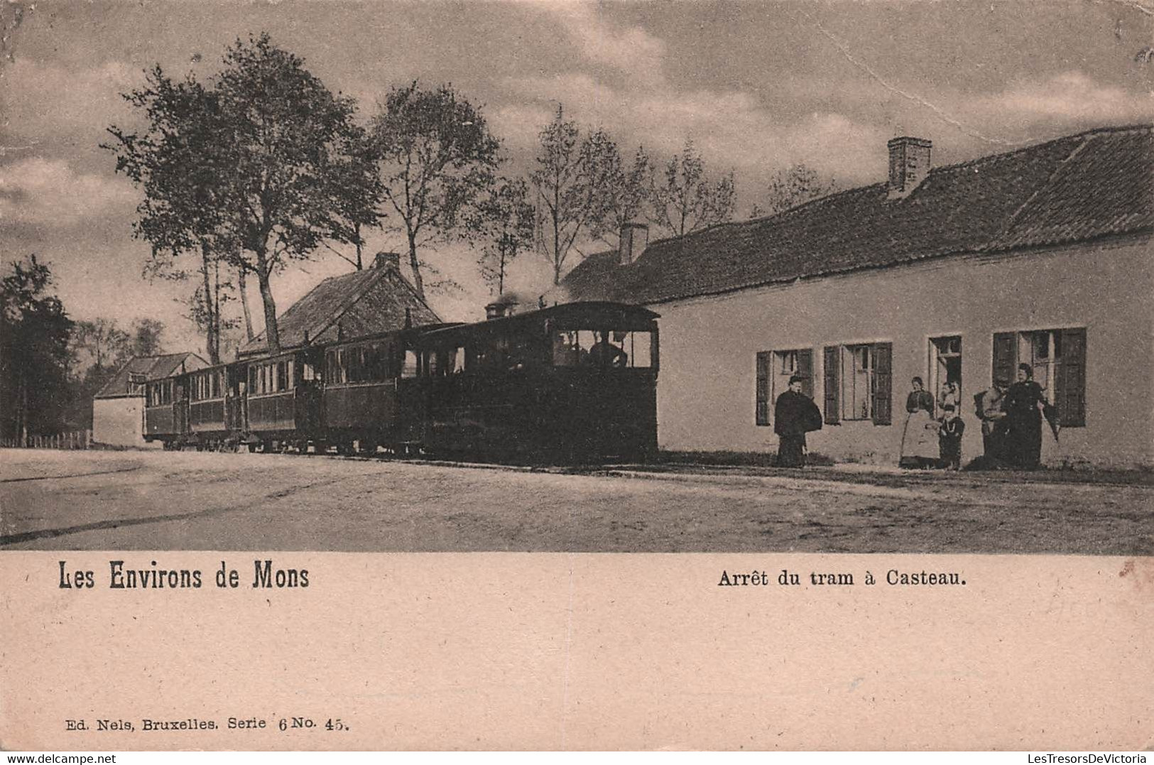 Les Environs De Mons - Arret Du Tram à Casteau - Tramway - Tram - Animé - Nels - Carte Postale Ancienne - Mons