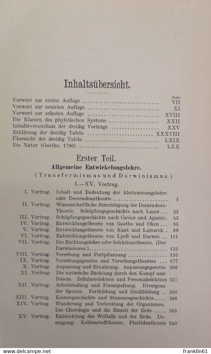 Natürliche Schöpfungs-Geschichte. Erstr Teil: Allgemeine Entwicklungslehre (Transformismus und Darwinismus).