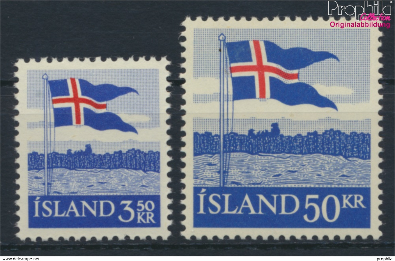 Island 327-328 (kompl.Ausg.) Postfrisch 1958 40 Jahre Landesflagge (9955240 - Neufs