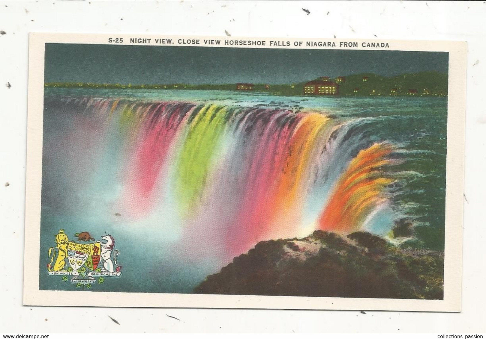 Cp , CANADA, ONTARIO, Chutes Du NIAGARA, Night View, Close View Horsedhoe Falls Of Niagara From Canada,  Vierge - Niagarafälle