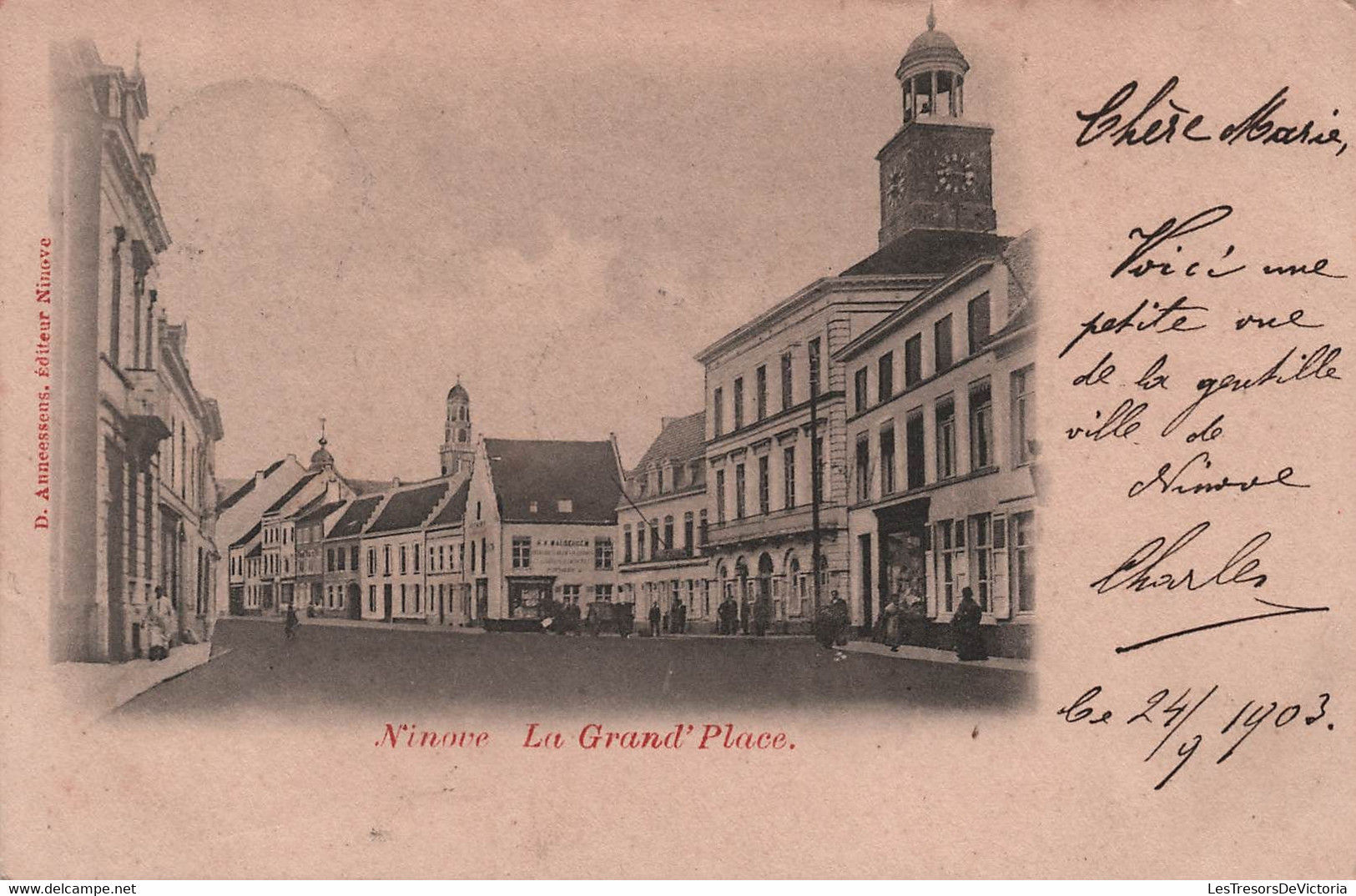 Ninove - La Grand Place - Carte Postale Ancienne - Ninove