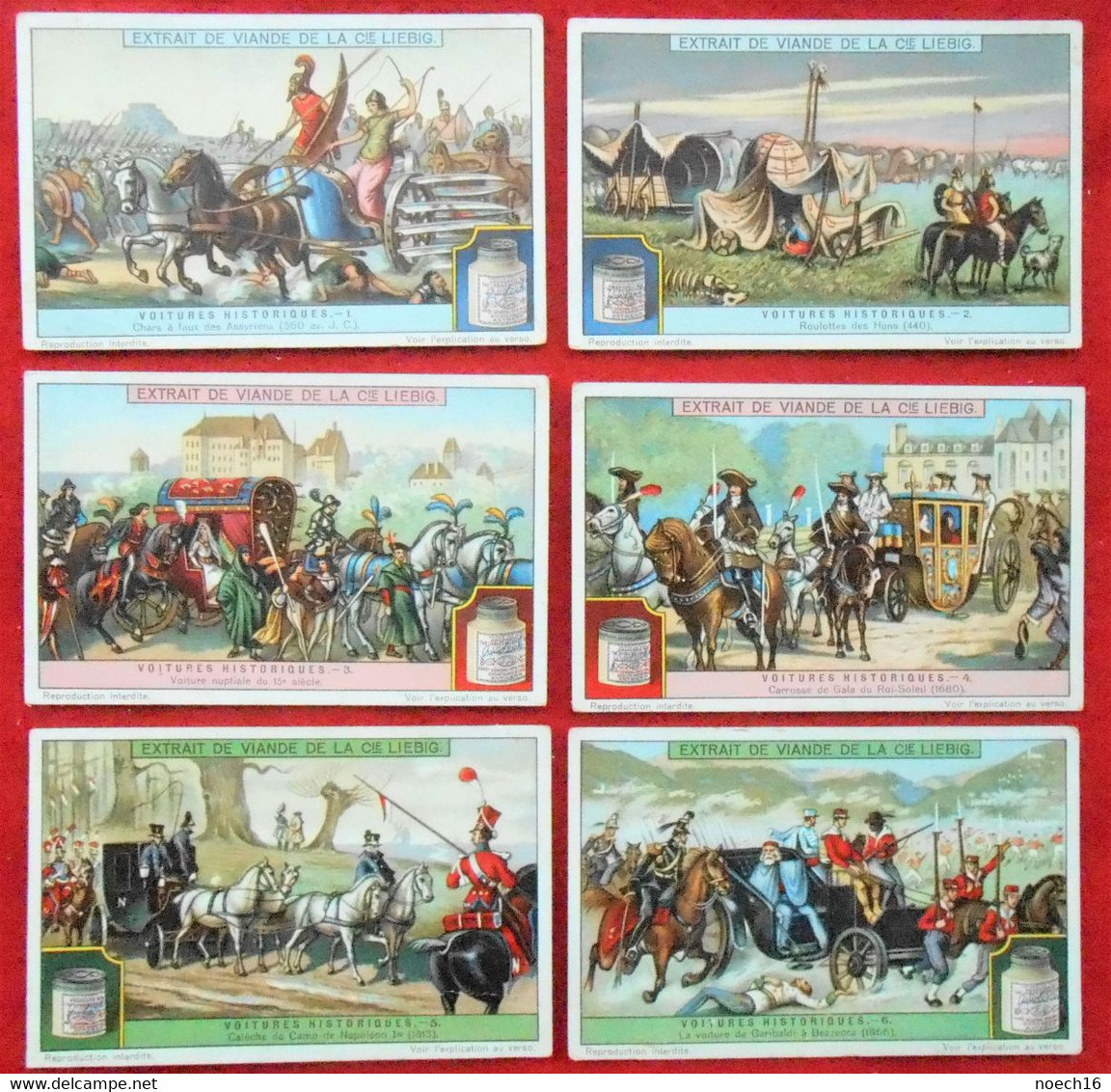 Série 1186 Belgique - 6 Chromos Liebig - Voitures Historiques - Liebig