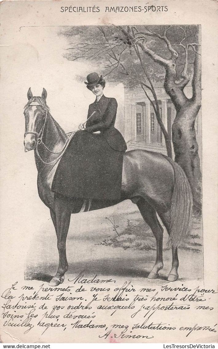 Equitation - Specialités Amazones Sports - Cheval - Carte Postale Ancienne - Ippica