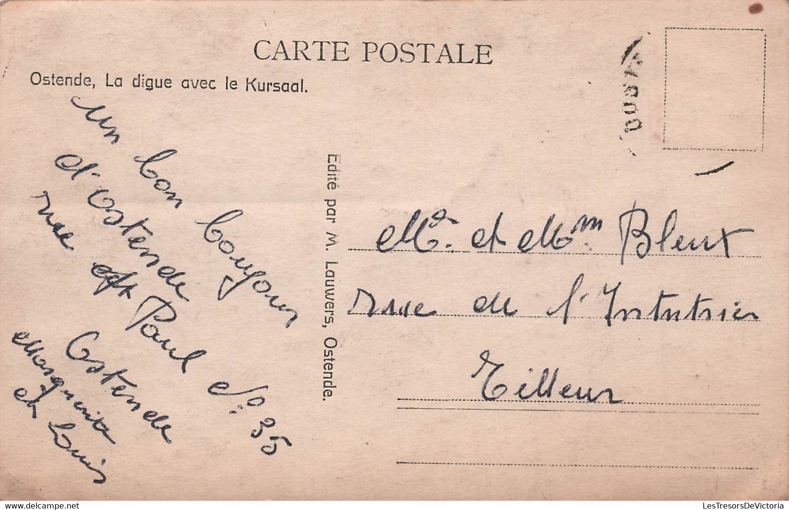 Ostende - La Digue Avec Le Kursaal - Edité Par M Lauwers - Carte Postale Ancienne - Oostende