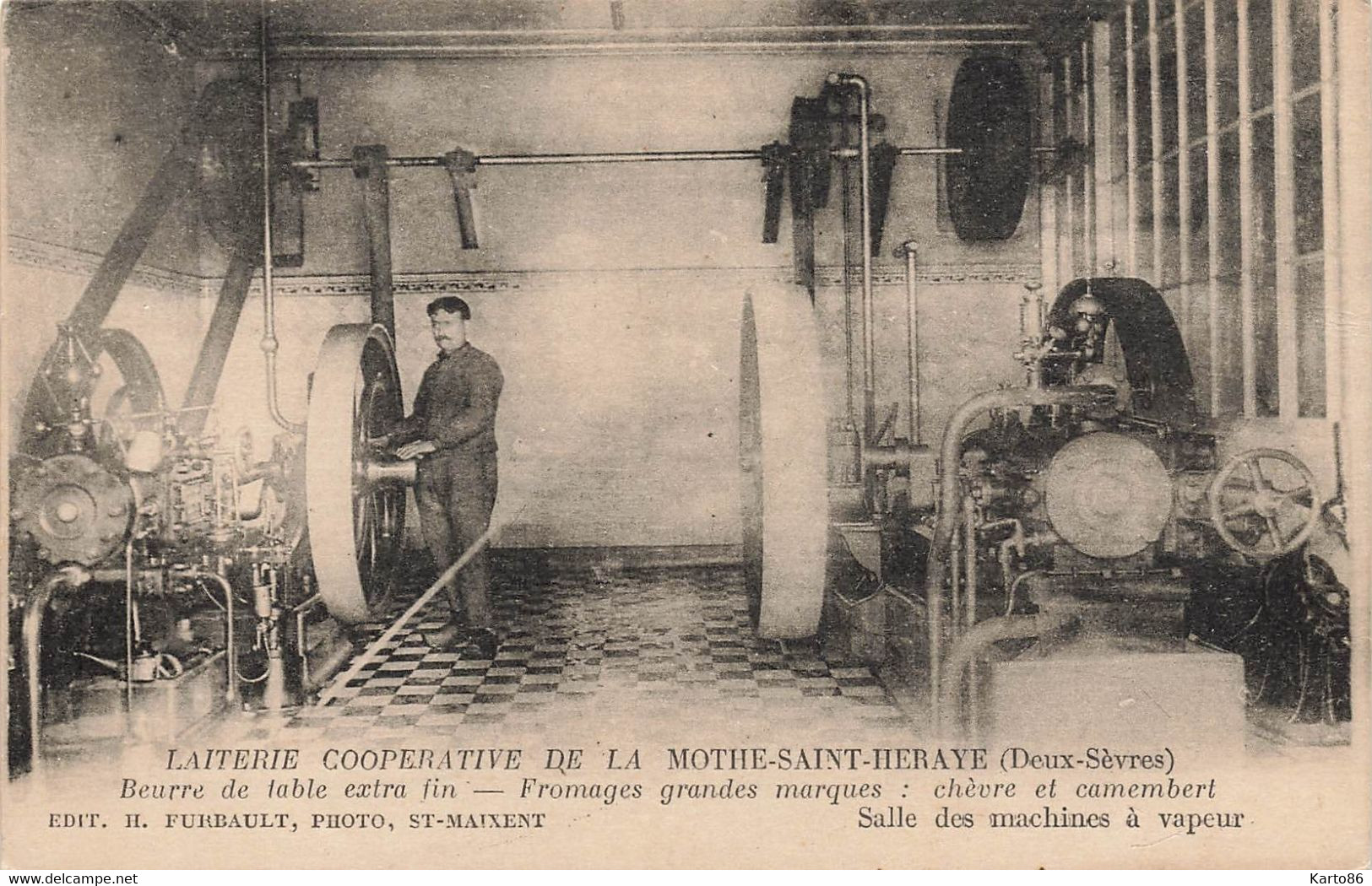 La Mothe St Héraye * La Laiterie Coopérative * Fromagerie Beurrerie * Salle Des Machines à Vapeur * Cachet Au Dos * 1925 - La Mothe Saint Heray