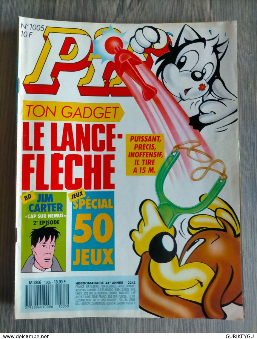 PIF GADGET N° 1005 Poster  + Supplément BD JIM CARTER + JEUX 1988 TBE - Pif & Hercule