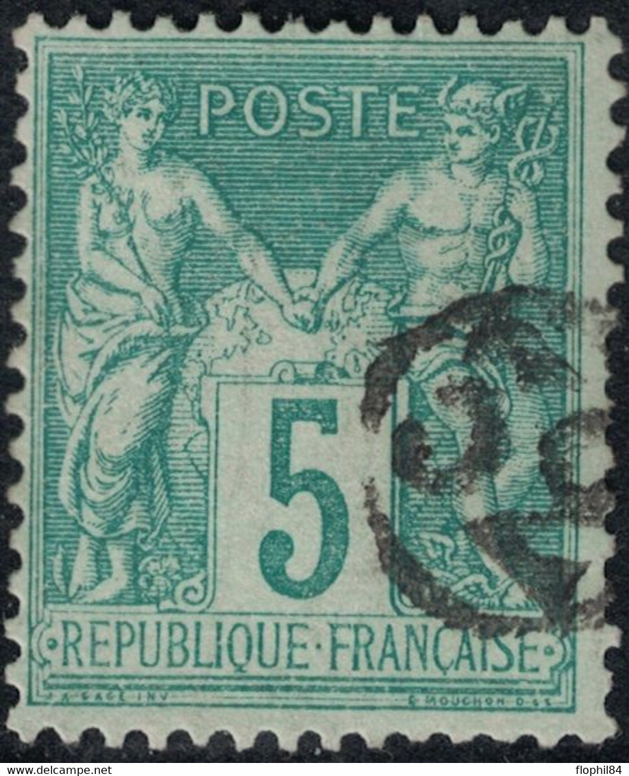 SAGE - PARIS - JOUR DE L'AN - CHIFFRE 32 DANS UN CERCLE. - 1876-1898 Sage (Type II)