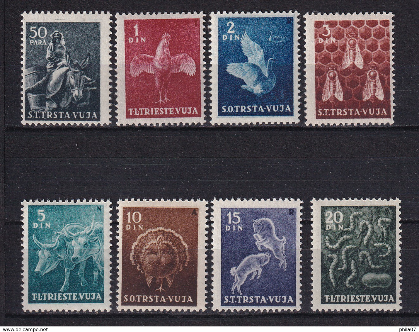 TRIESTE ZONA B - PS 38/45, Domestic Animals, Complete Serie, MNH / 2 Scan - Sonstige & Ohne Zuordnung