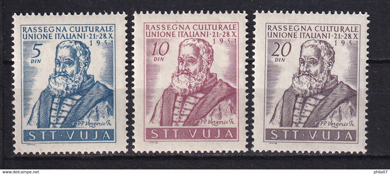 TRIESTE ZONA B - PS 54/56, Pietro Paolo Vergerio, Complete Serie, MNH / 2 Scan - Altri & Non Classificati