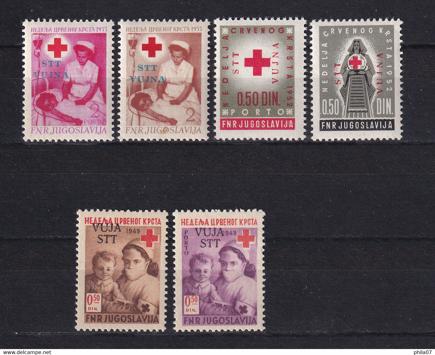 TRIESTE ZONA B - Lot Of Red Cross Stamps, MNH / 2 Scan - Altri & Non Classificati