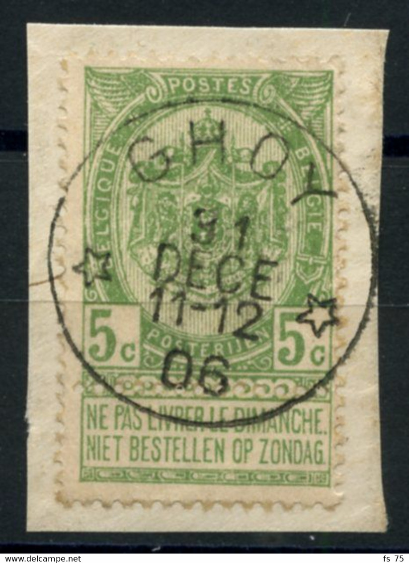 BELGIQUE - COB 83 - 5C VERT JAUNE RELAIS A ETOILES GHOY - 1893-1907 Wappen
