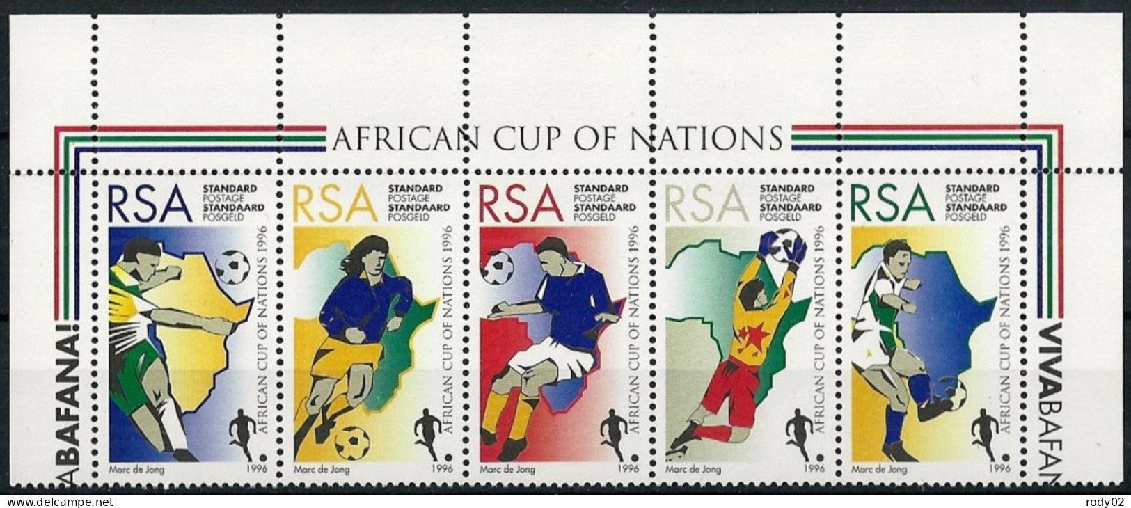 AFRIQUE DU SUD - FOOTBALL - COUPE D'AFRIQUE DES NATIONS - N° 896 A 900 - NEUF** MNH - Coupe D'Afrique Des Nations