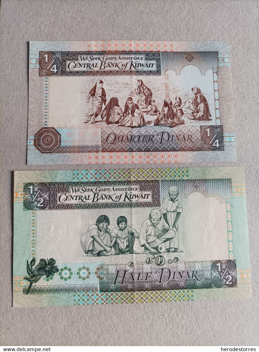 2 Billetes De Kuwait, Año 1994 - Kuwait