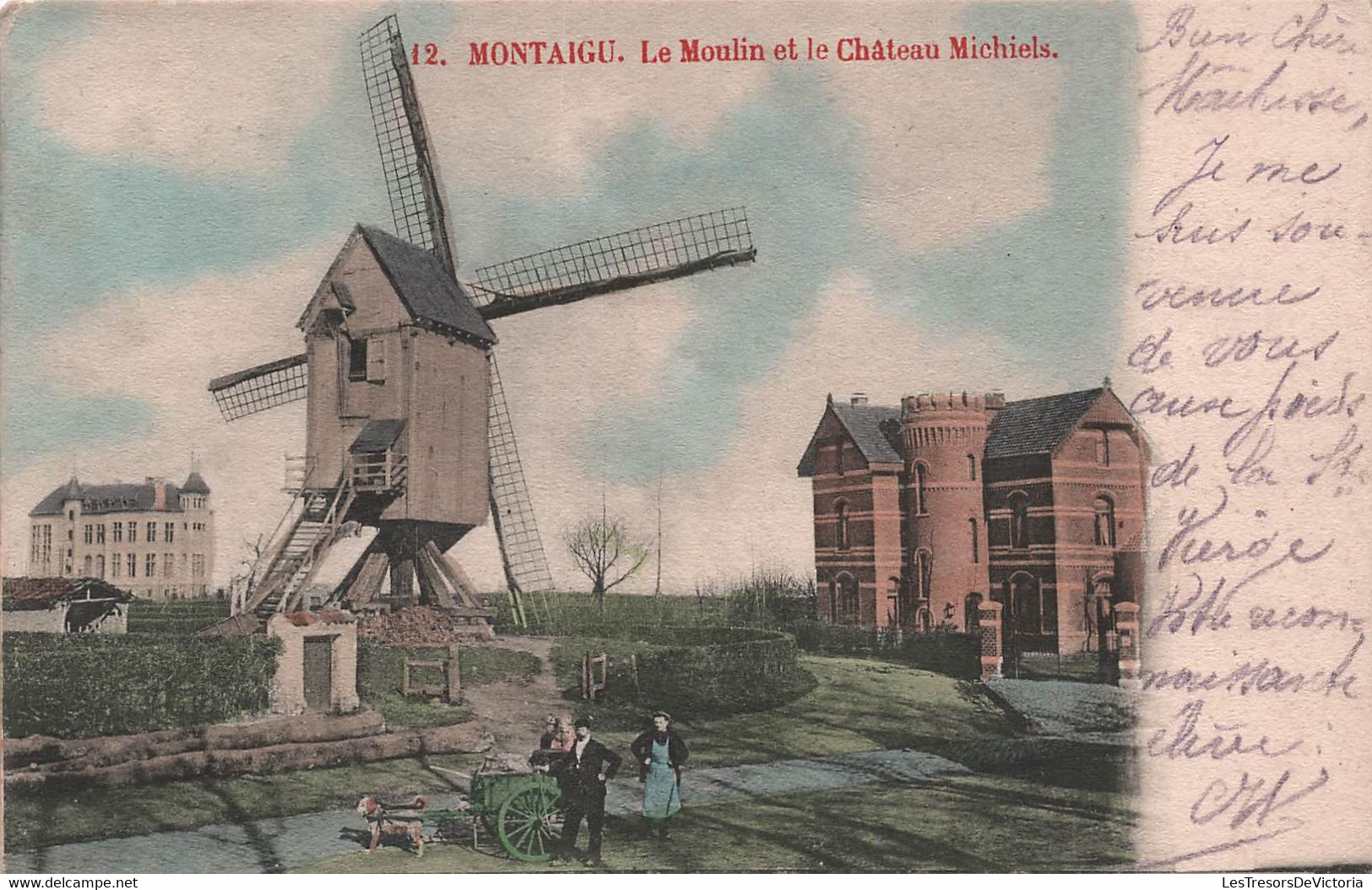 BELGIQUE - Montaigu - Le Moulin Et Le Chateau Michiels - Colorisé Et Animé - Carte Postale Ancienne - Altri & Non Classificati