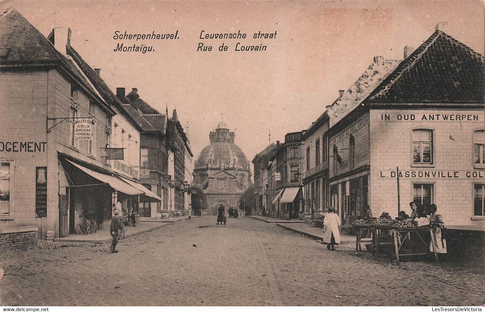 BELGIQUE - Montaigu - Rue De Louvain - Animé - Carte Postale Ancienne - Altri & Non Classificati