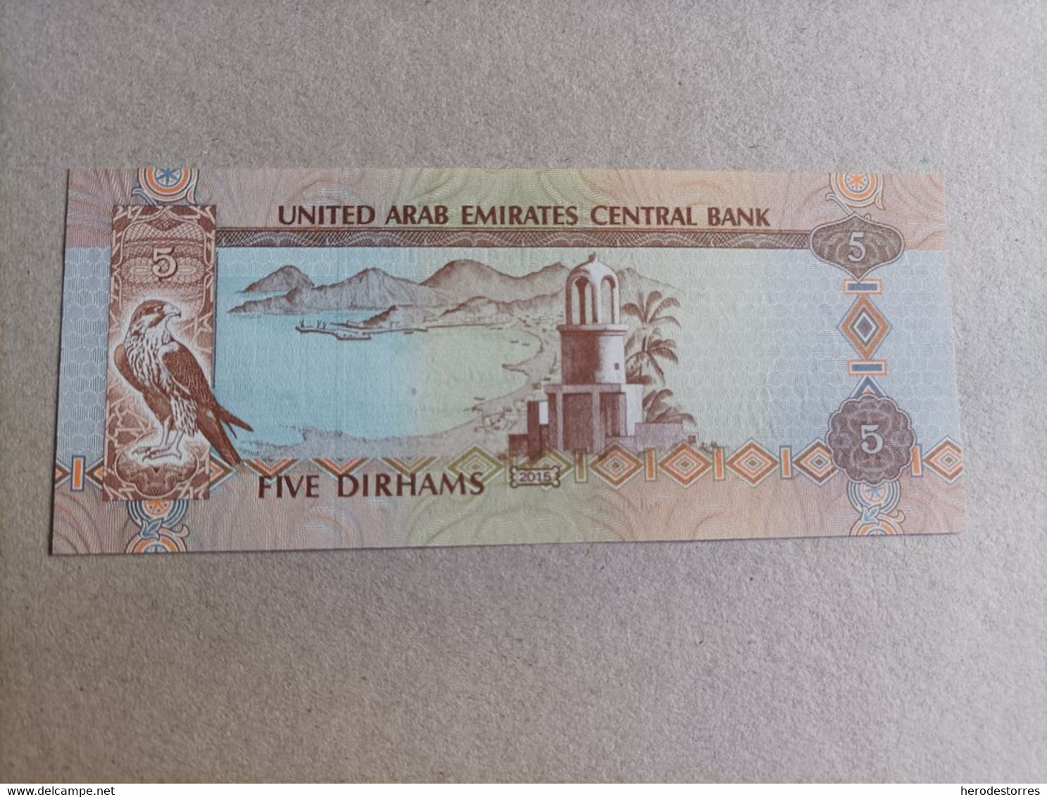 Billete De Emiratos árabes Unidos De 5 Dirhmams, Año 2015, UNC - Emirati Arabi Uniti