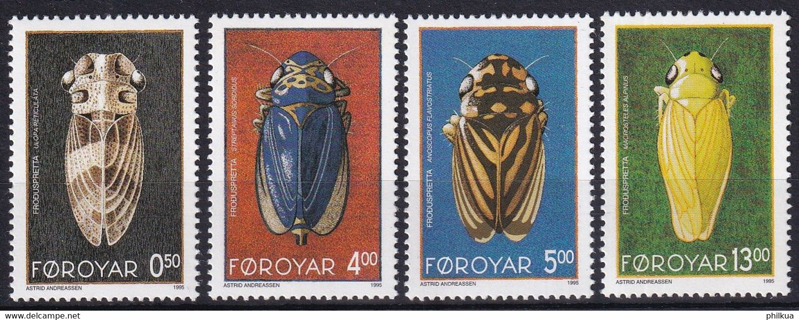 MiNr. 272 - 275 Dänemark Färöer 1995, 6. Febr. Einheimische Zikaden Postfrisch/**/MNH - Färöer Inseln