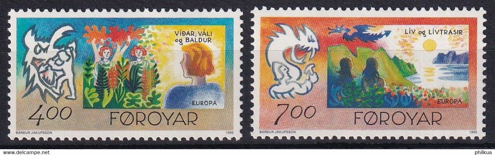 MiNr. 278 - 279 Dänemark Färöer 1995, 10. April. Europa: Frieden Und Freiheit  Postfrisch/**/MNH - Féroé (Iles)