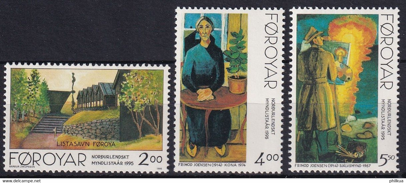 MiNr. 280 - 282 Dänemark Färöer 1995, 12. Juni. 50 Jahre Nordischer Kunstbund  Postfrisch/**/MNH - Färöer Inseln