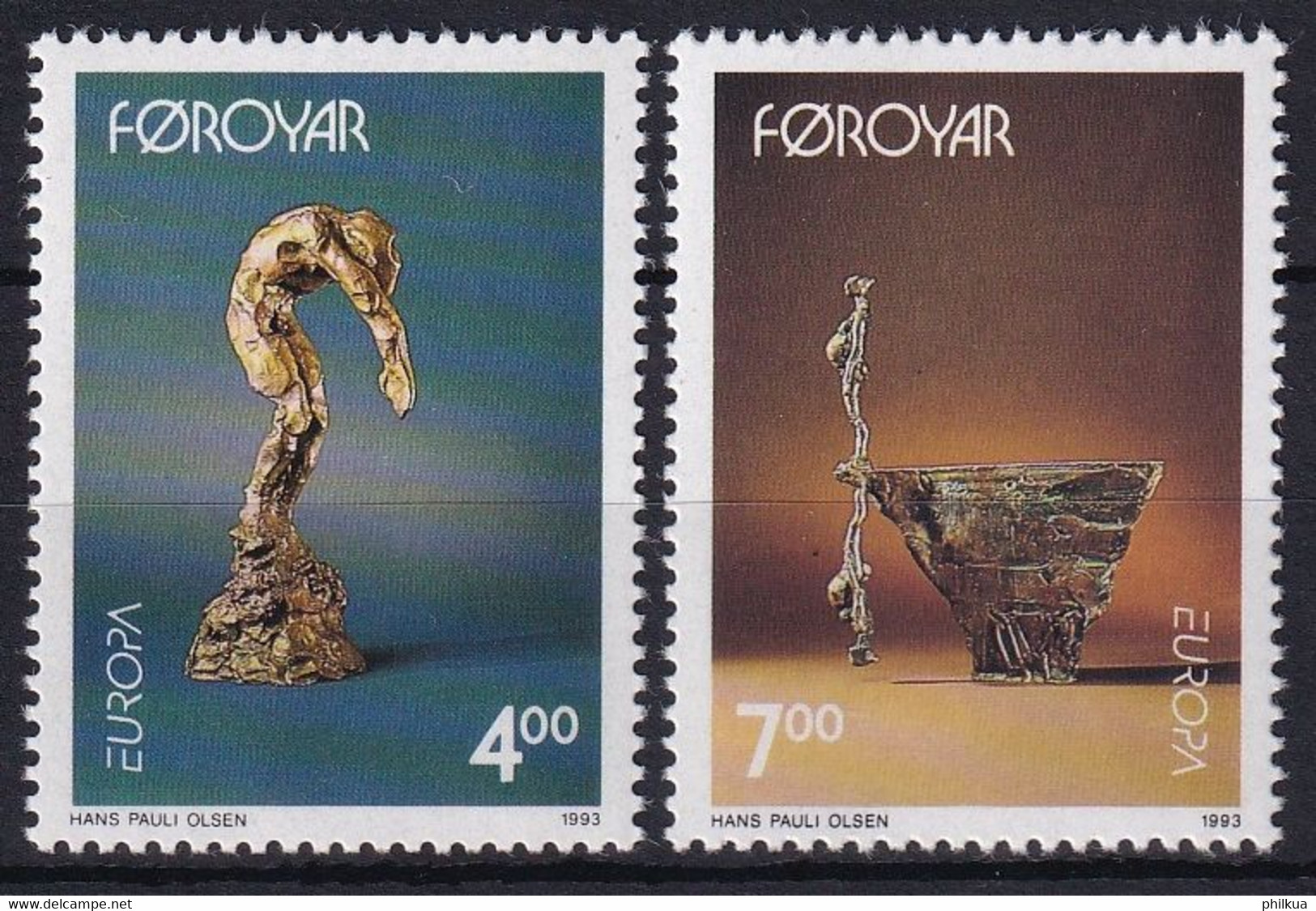 MiNr. 248 - 249 Dänemark Färöer 1993, 5. April. Europa: Zeitgenössische Kunst Postfrisch/**/MNH - Féroé (Iles)