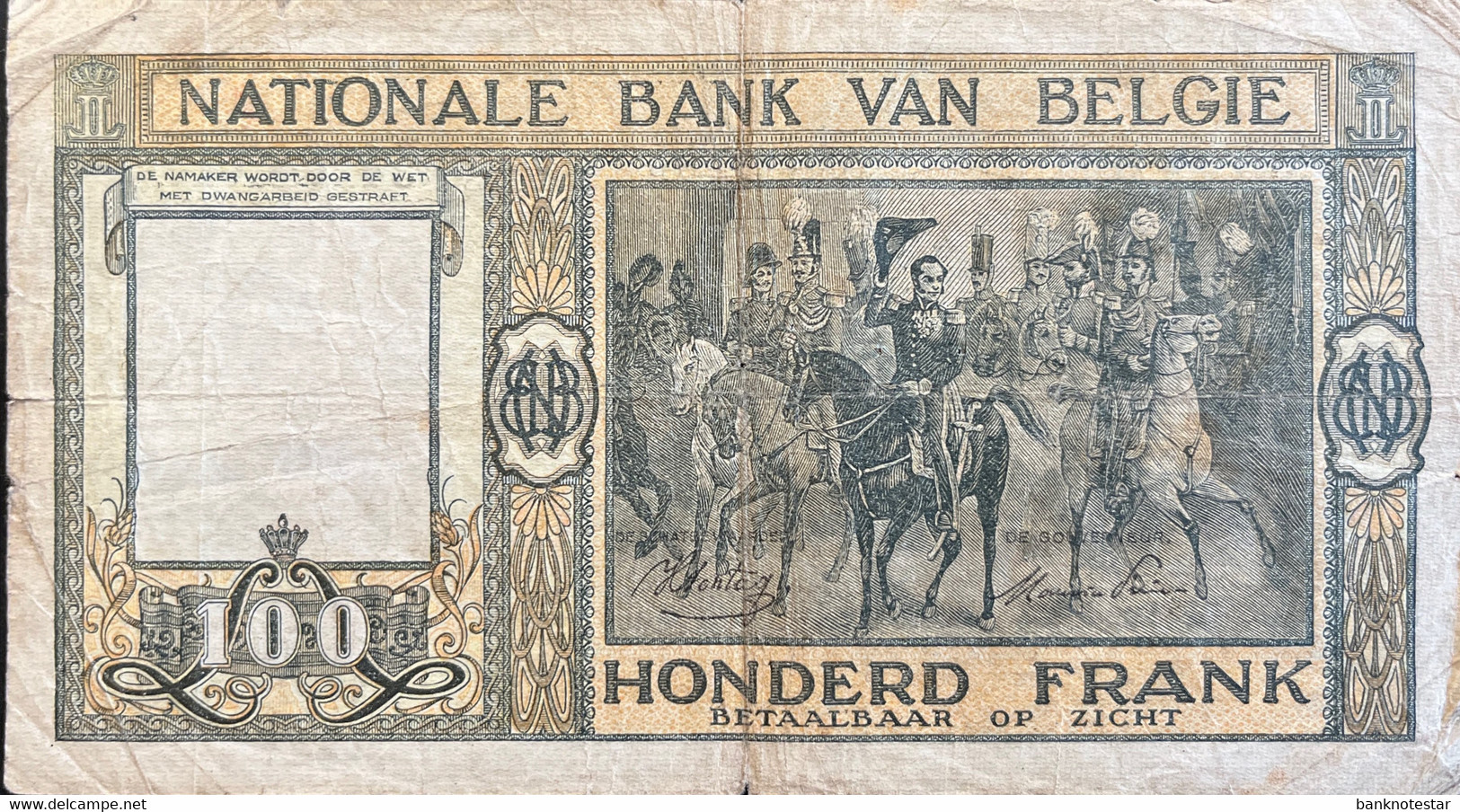 Belgium 100 Francs, P-126 (01.10.1946) - Very Good - 100 Francs