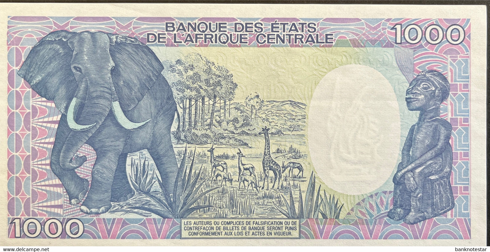 Central African Republic 1.000 Francs, P-16 (01.01.1990) - About Uncirculated - RARE - Centrafricaine (République)