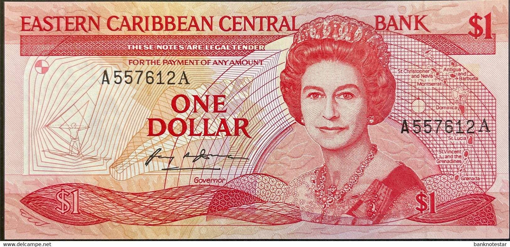 East Caribbean States 1 Dollar, P-17a (1985) - UNC - East Carribeans