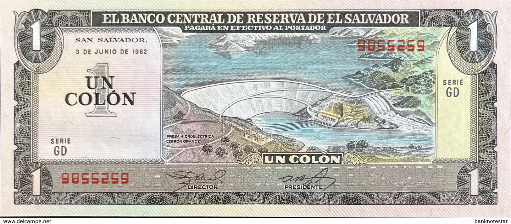 El Salvador 1 Colon, P-133A (03.06.1982) - UNC - Salvador