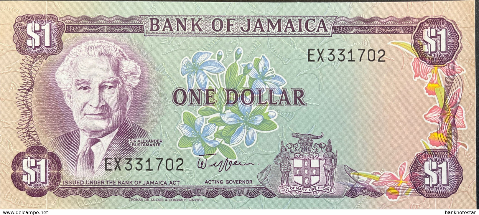 Jamaica 1 Dollar, P-64a (1982) - UNC - Jamaica