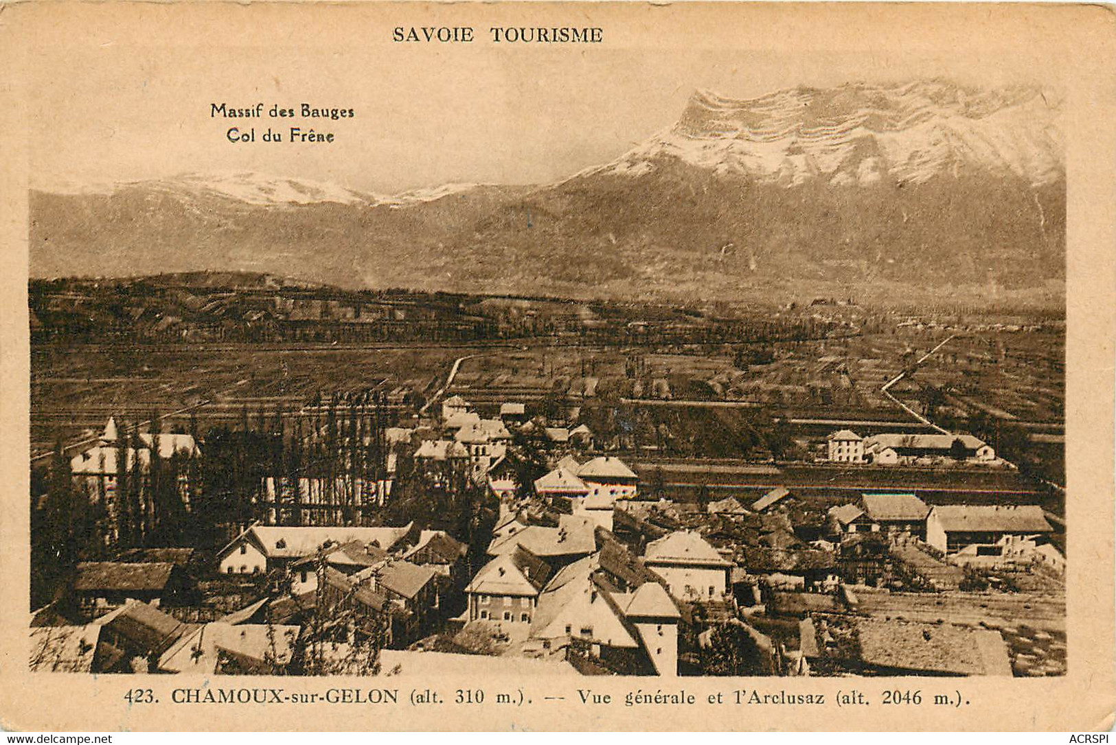 CHAMOUX-sur-GELON, Vue Générale Et L'Arclusaz (scan Recto-verso) Ref 1053 - Chamoux Sur Gelon