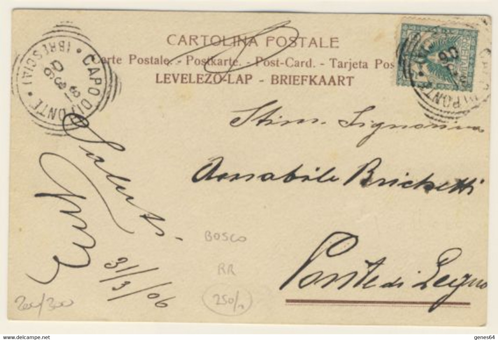 Bottaro - Rara Cartolina Illustrata Viaggiata Il 31 Marzo 1906 (2 Immagini) - Bottaro