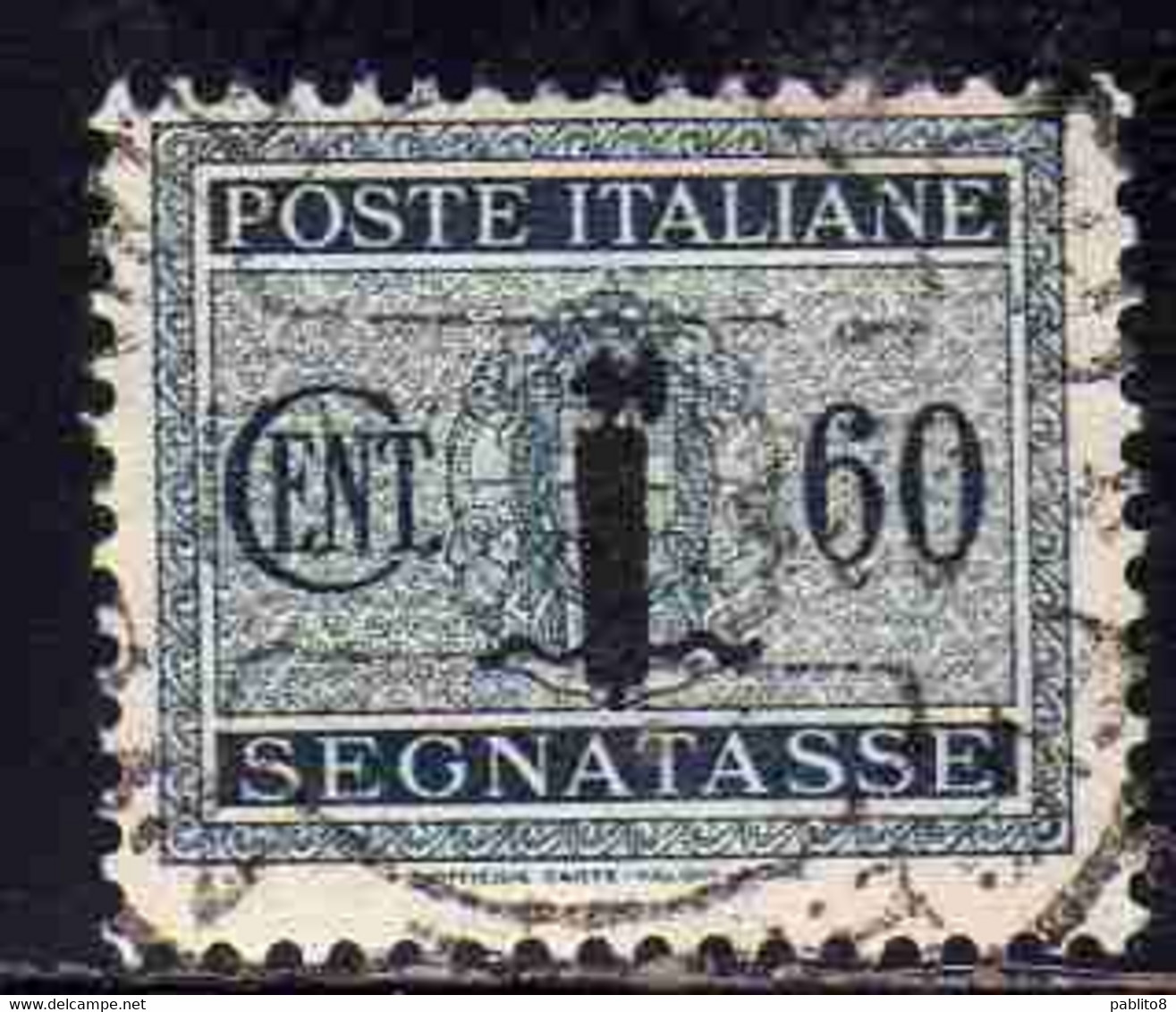 ITALIA REGNO ITALY KINGDOM 1944 REPUBBLICA SOCIALE ITALIANA RSI TASSE POSTAGE DUE TAXE SEGNATASSE FASCIO CENT. 60c USATO - Impuestos