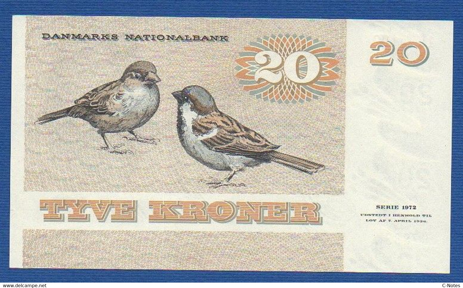 DENMARK - P.49h1 – 20 Kroner 1988 UNC Serie C7883K 1905102 - Danemark