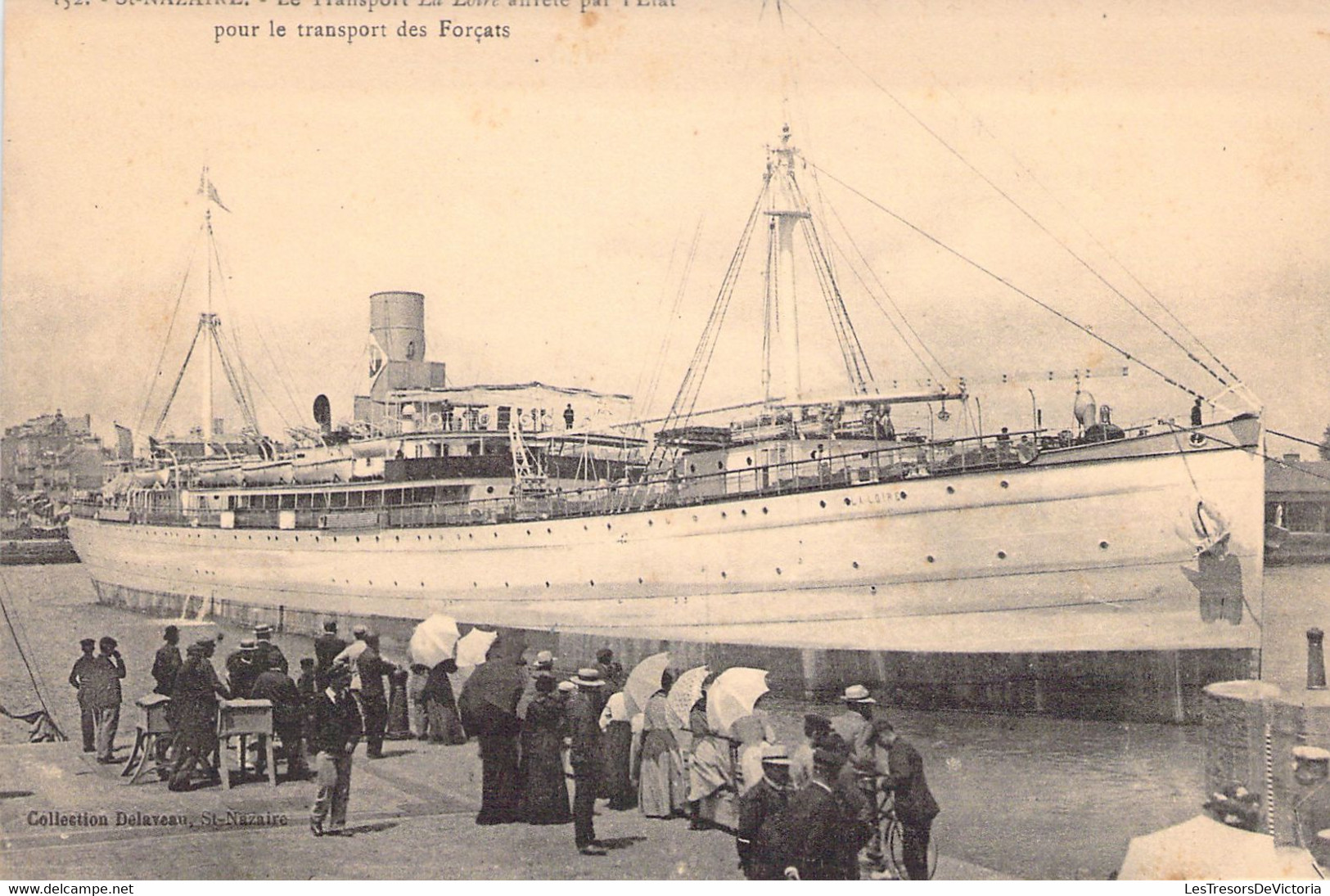 BATEAU - ST NAZAIRE - LA LOIRE Affrété Pour Le Transport De Forçats - Carte Postale Ancienne - Steamers